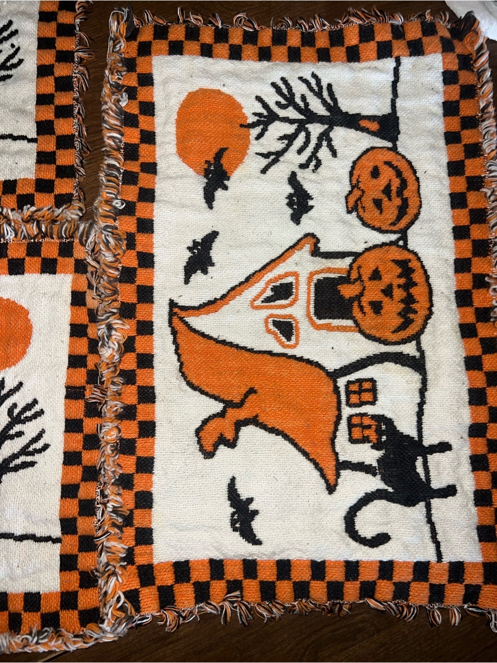 Source Unknown Orange and Black Halloween Placemat Set - Picture 4 of 4